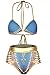 ESONLAR Women's African Tribal Metallic Cutout High Waist Bikini Sets Swimsuit