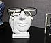 JewelryNanny Artsy Face Eyeglass Holder Stand - Sculpted Nose for Eyeglasses or Sunglasses, Life is Good, White