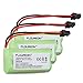 FLOUREON 3 Packs Cordless Home Phone Battery for Uniden BT1008 BT-1008 BT1016 BT-1016 BT1021 BT-1021 WITH43-269 WX12077 Sanyo CAS-D6325