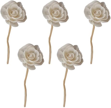 Amazon Heallily 5本フラワーリードディフューザースティックナチュラルラタンリードスティック交換用エッセンシャルオイルアロマ ディフューザースティック Heallily リードディフューザー