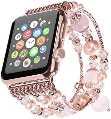 Newest Apple Watch 3/2/1 Band Replacement, KOMEI Fashion Sports Beaded Bracelet Strap Band For Apple Watch Series 3/ 2/1 / Watch Sport / iWatch Band for 38mm/42mm Apple Watch Models