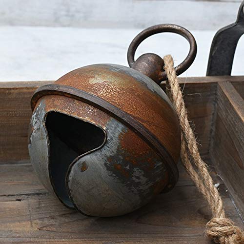 Wowser Extra Large Old Fashioned Rusty Metal Jingle Bell, 11 Inch Home