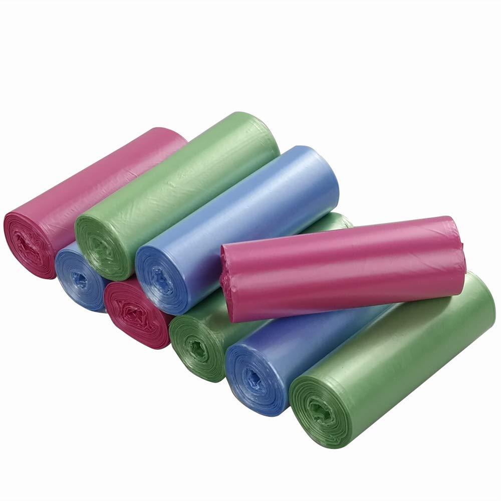 Ordate Colorful 25L Trash Bin Liners, 180 Counts/9 Rolls