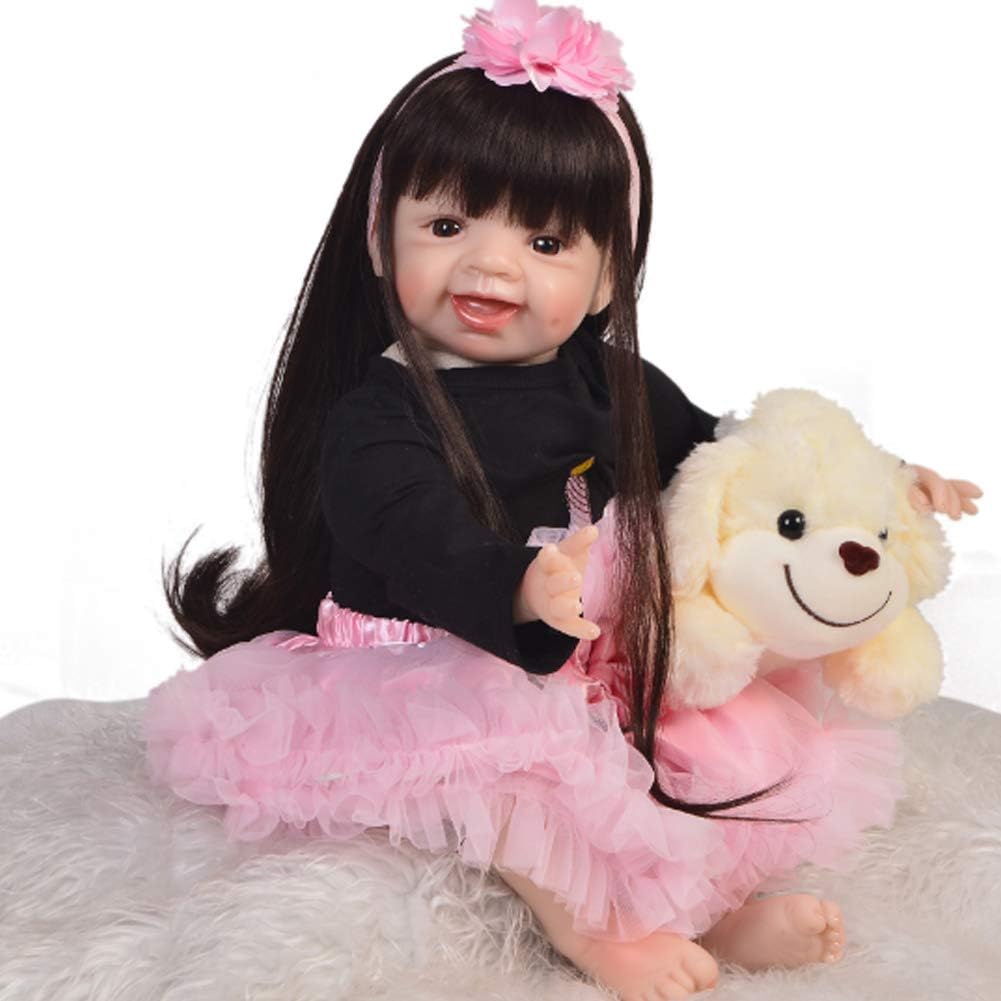 Prezzo NACHEN Reborn Bambola Simulazione 55cm Grandi Occhi Carino Corpo Silicone Realistico Capelli Lunghi Principessa Bambini Bambole Regalo Offerte