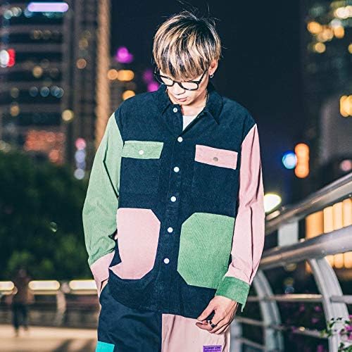 OTFTHPCW Men Hip Hop Thin Corduroy 
