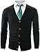 Ohoo Mens Slim Fit Ribbed Knit Cardigan With Pockets
