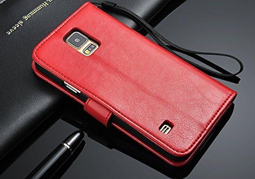 Fenice M016LM00SAMGS4 Cima Flip Premium Genuine Leather Case for Samsung Galaxy S4 GT-I9500 with Wallet Pockets Inside - Retail Packaging - Lime