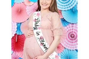 Baby in Bloom sash with 2 Badges Mommy to be and Daddy to be Badges for a Baby Shower, Gender Reveal sash and Badge for a Gil