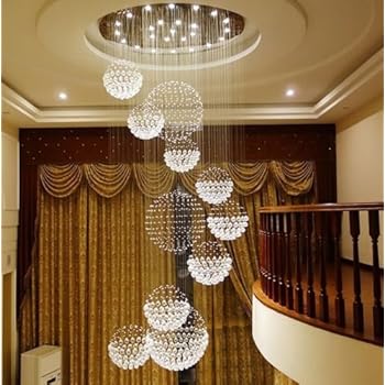 Apbeam Clear K9 Modern Crystal Stair Lighting Luxury Rain Drop