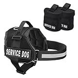 Service Dog Harness With Detachable Backpacks & Patches, and Handle | Available In 7 Sizes From Small to Extra Large | Vest Features Reflective Patch and Comfortable Mesh Design From Industrial Puppy