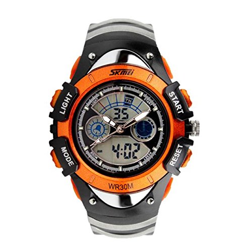Sports Watch,Kids LED Quartz Watch For Boy Girl Diving WristWatch Orange(Orange)
