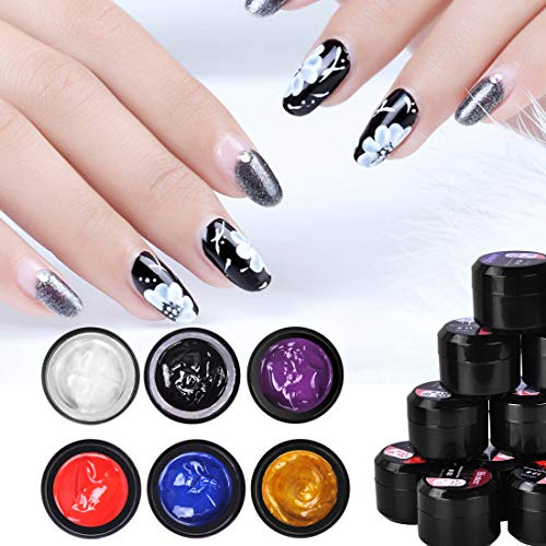Biutee Nail stamping polish gel Pack of 6 Colors UV LED Gel Polish for nail stamping plate - Thumbnail 4