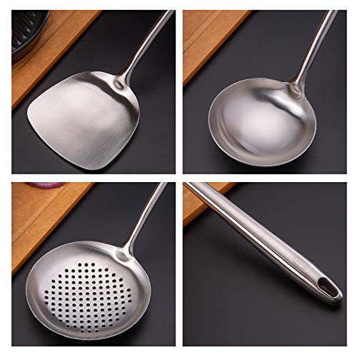 Wok spatula and ladle,Skimmer Ladle Tool Set, Chinese Wok Utensil Set