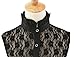 Joyci Student's Sweet Pleated Ruffled Lace Half Shirt False Collar Choker Tie (Black)
