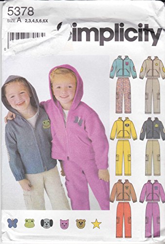 CHILDS PANTS & JACKET WITH APPLIQUE VARIATIONS SIZE 2-3-4-5-6-6X SIMPLICITY 5378