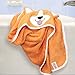 Baby Aves Premium Hooded Baby Towel, Rayon Made from Bamboo, Free Washcloth, Registry Gift, 35x35 for Newborns, Infants, Toddlers & Kids, for Boys & Girls at Bath, Pool & Beach (Orange)