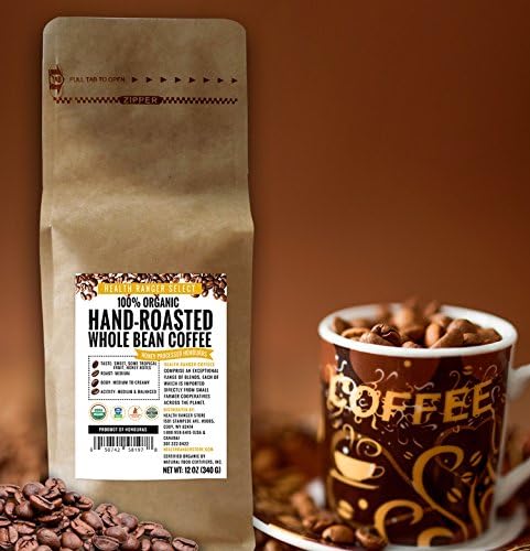 100% Organic Hand-Roasted Whole Bean Coffee (Honey Processed Honduras) 12oz, 340g