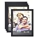 Icona Bay 8x10 Picture Frame Pack (4 Pack, Black) 8 x 10 Frame, Tabletop and Wall Hang Hardware Included with Photo Frames, Impresia Collection