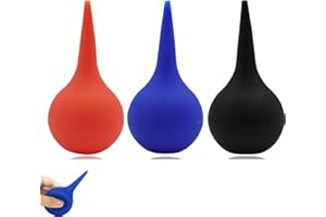 LQMBABY 3 Pcs Hand Bulb Ear Syringes, Professional Soft Reusable Rubber Suction Ear Syringe Ball, Manual Fluid Suction Device Ear Washing Squeeze Bulb for Adults