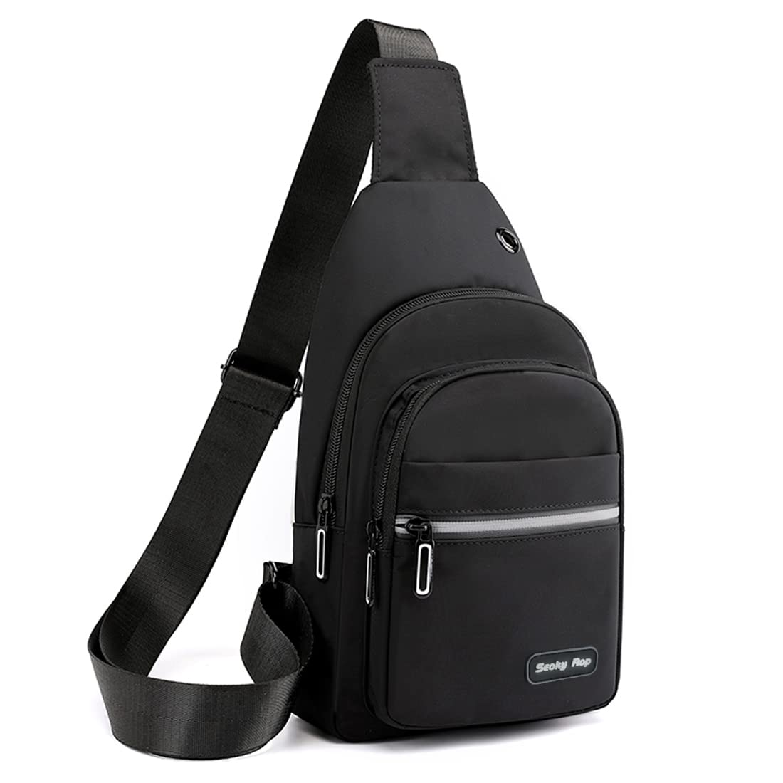 Photo 1 of (body bag) Seoky Rop Sling Bag Crossbody Backpack for Men Women Small Chest Shoulder Bag for Travel Hiking Daypack Black