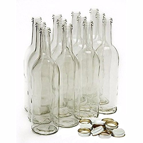 Home Brew Ohio 750 ml Clear Screw Cap Wine Bottles with 28 mm Metal