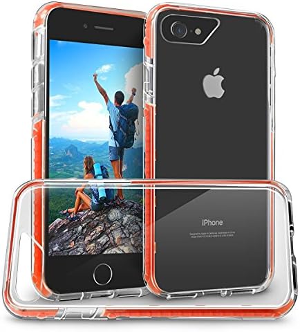 iPhone 7 Case, Orzly Fusion Bumper Case for Apple iPhone 7 (4.7 inch Version of 2016 Model) - Protective iPhone 7 Cover with RED Bumper / Rim &amp; Transparent Hard Back Panel