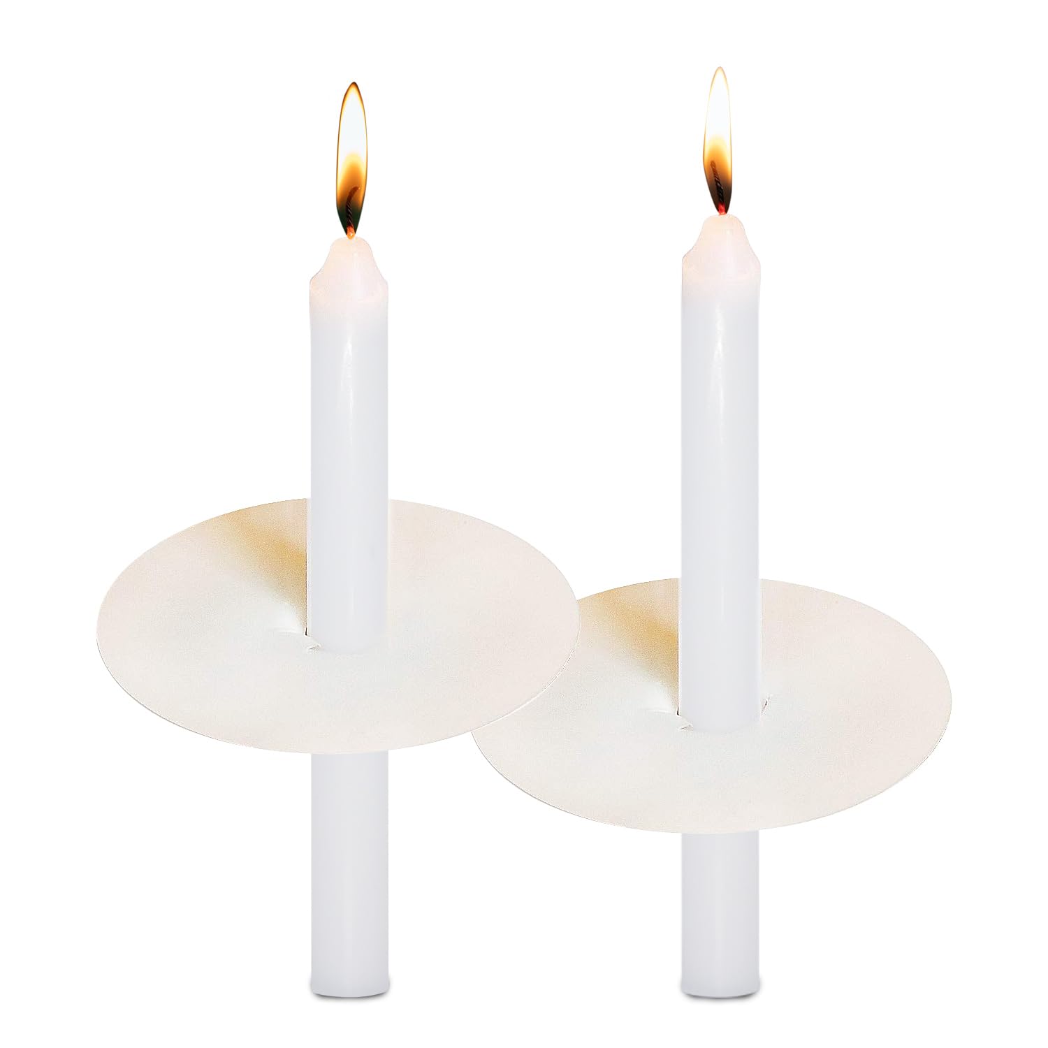 Photo 1 of Church Candles with Drip Protectors for Devotional Candlelight Vigil Service, Box of 50 Candles, Unscented White 5" H X 1/2" D