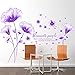 SWORNA Nature Series 3D Romantic Purple Flowers Removable Vinyl DIY Mural Wall Decor Decals for Living Room/Bedroom/Hallway/Sitting Room/Playroom/Kindergarten/Kids Nursery 46” H X 79” W, X-Large
