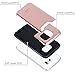 Galaxy S6, Dual-layer Heavy Duty Matte Rugged Protective Cover with Slider ID Credit Card Slot Cash Holder for Samsung Galaxy S6 by Cazle (Rose Gold)