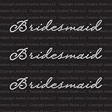 Set of 3 Bridesmaid -Small- Iron On Rhinestone Crystal T-shirt Transfer by Jubilee Rhinestones