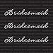 Set of 3 Bridesmaid -Small- Iron On Rhinestone Crystal T-shirt Transfer by Jubilee Rhinestones