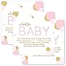 Pink and Gold Books for Baby Shower Cards, Invitation Inserts Girls Book Request, Bring Book Instead of Cards Poem, Cute Storybook-Theme Ideas, 25 Pack
