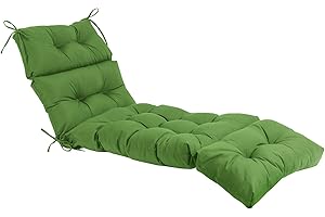 QILLOWAY Indoor/Outdoor Chaise Lounge Cushion,Spring/Summer Seasonal Replacement Cushions. (Green)
