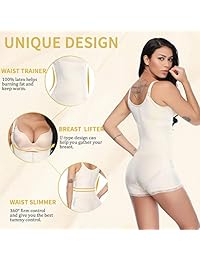 Vaslanda - Body de látex para mujer, moldeador de cuerpo completo, busto abierto, moldeador de cintura, control de abdomen, ropa interior de compresión