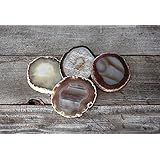 Dia 100% Natural Sliced Agate Coaster Set of 4 for Best Friend Agate Gifts