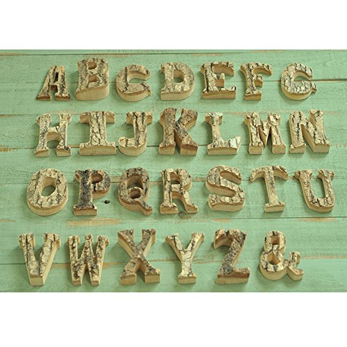 image for Oak-Pine Vintage Decorative Wooden Letters & Number DIY Wall Stickers 