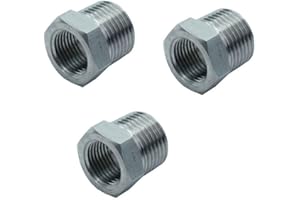 3pcs /Pack Stainless Steel 304 Hex Reducing Bushing Pipe Fitting Reducer Bushing 3/4 NPT Male x 3/8 NPT Female