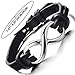 COOLSTEELANDBEYOND Infinity Love Genuine Leather Bracelet for Men and Women Stainless Steel