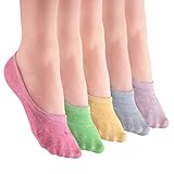 KEAZA Women Candy Cotton Socks No Show Liner Boot Sock 5-pack (WY07C1)