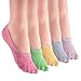 KEAZA Women Candy Cotton Socks No Show Liner Boot Sock 5-pack (WY07C1)