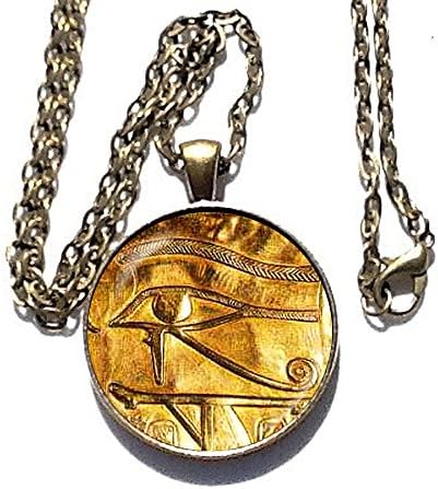 Golden Egyptian Eye of Horus image - pendant necklace