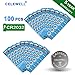 【5-Year Warranty】 CELEWELL 100 Pack CR2032 Battery 2032 ECR2032 230mAh 3 Volt Lithium Battery Coin Button Cell