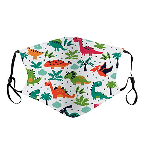 5 Pack Kids Reusable, Washable Facial Cotton Covering Children Face Shield for Cycling Travel Outdoors(Suitable Age: 7-15 Years Old) (5PC, 2-Color mixing)