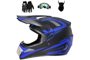 Senhill Motocross Helmet Dirt Bike Helmet Motorcycle Full Face Helmet with Gloves Goggles Mask for Unisex Adult Youth DOT/FMVSS 218 Approved