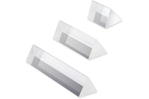 YOUNG4US 3pc Crystal Prisms Set 2" 4" 6"Lengths Equilateral Crystal Triangular Optical Glass Prism Teaching Refracted Light Spectrum Physics Rainbow Maker Photography Props