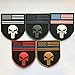 SpaceAuto 3D PVC Rubber Shield Shape American Flag w/ Police Thin Blue Line Law Enforcement Skull Military Army Tactical Morale Badge Subdued Patch 3.35