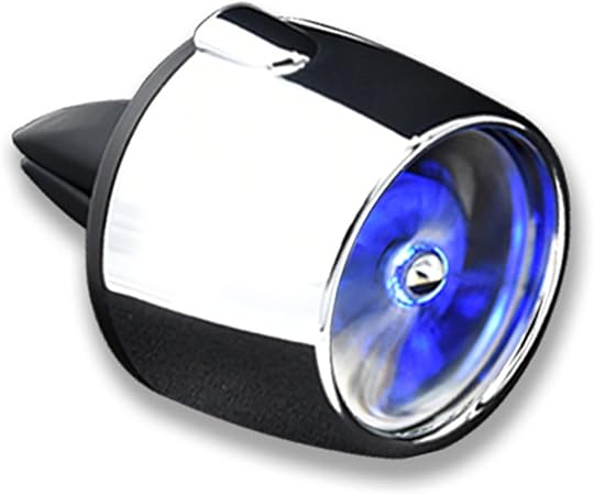 Amazon 車用アロマディフューザー Seametal 芳香剤 車載ディフューザー クリップ式 フレグランス 車用アロマセラピー 2枚香りパッド付け 車用 消臭 エアコン吹き出し口対応 車用空気清浄機 Ledライト付き シルバー 青い光 車 バイク 車 バイク