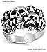 FIBO STEEL Stainless Steel Rings for Men Women Multi Skull Head Rings,Size 8