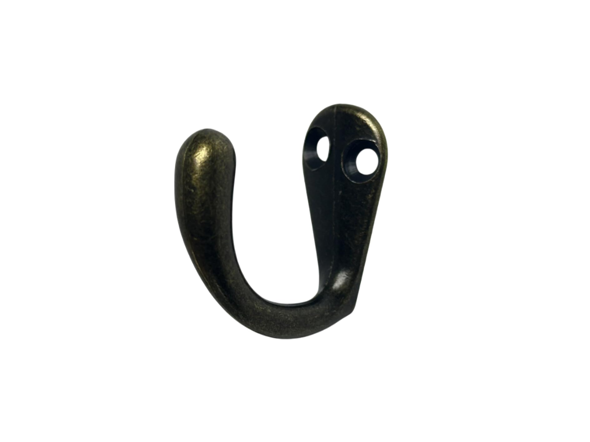 QCAA Single Prong Hook Hanger, Zinc Die Cast (12pack, Antique Brass)