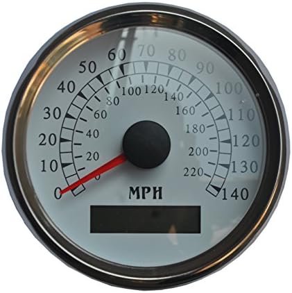 3-3/8"(85mm) Diameter MPH GPS Speedometer Fit Motorcycle Bike Vehicle Chrome Bezel White Panel